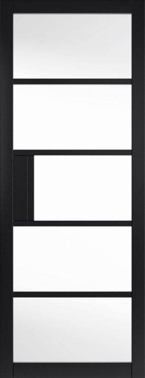 JB Kind City Metro Black Clear Glass Prefinished Internal Door 686 x 1981 x 35mm